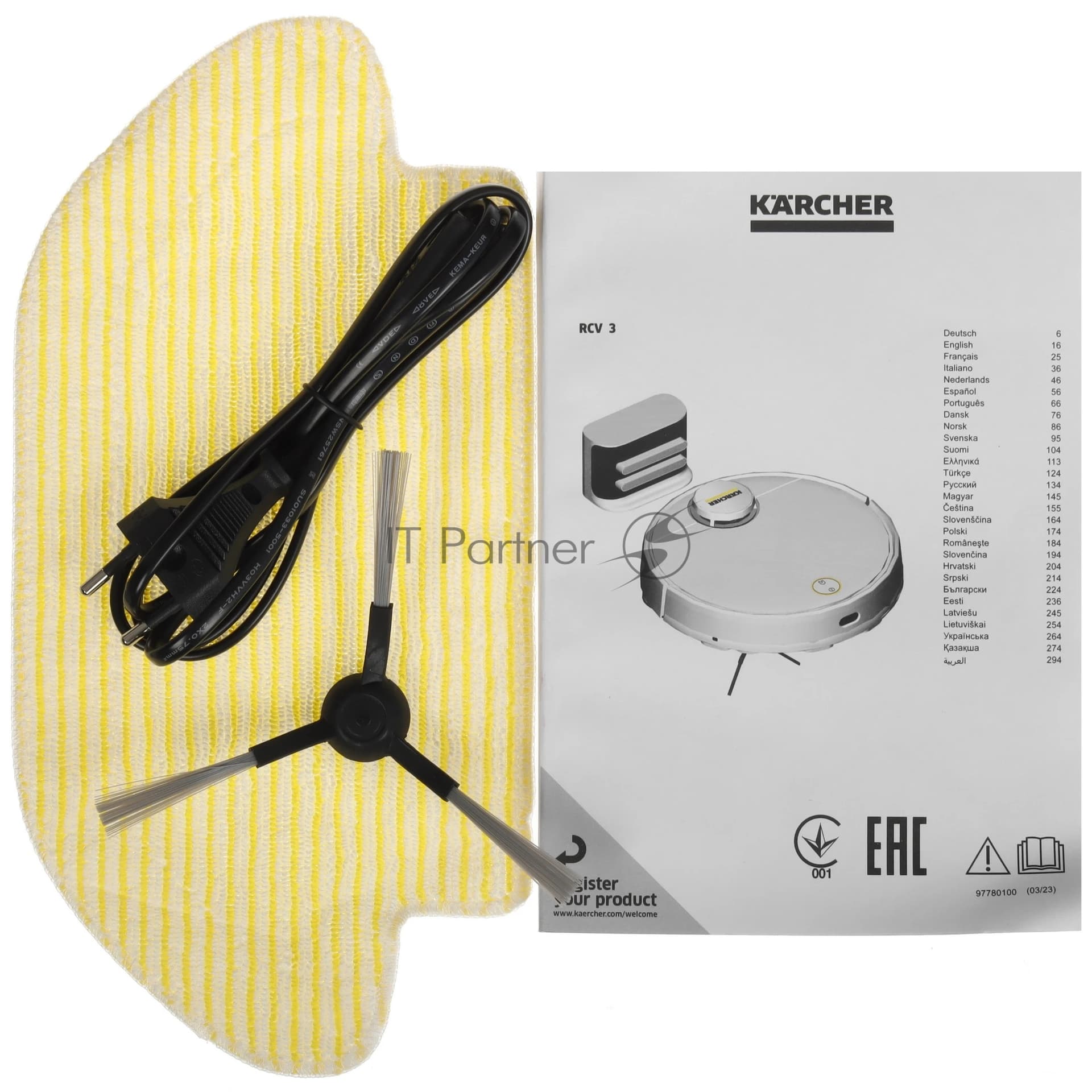 Робот-пылесос Karcher RVC 3 Comfort белый, 2600 мАч Li-Ion, уборка сухая/влажная, пылесборник контейнер 0.5 л