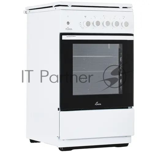 Плита газовая Flama N FG 24236 W белый, конфорок 4 газовых, духовка 50 л, 50 см x 85 см x 60 см