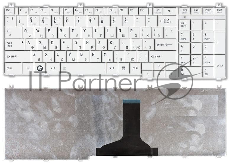 Клавиатура для ноутбука Toshiba Satellite C650 C660 L650 L670 L750 L750D белый