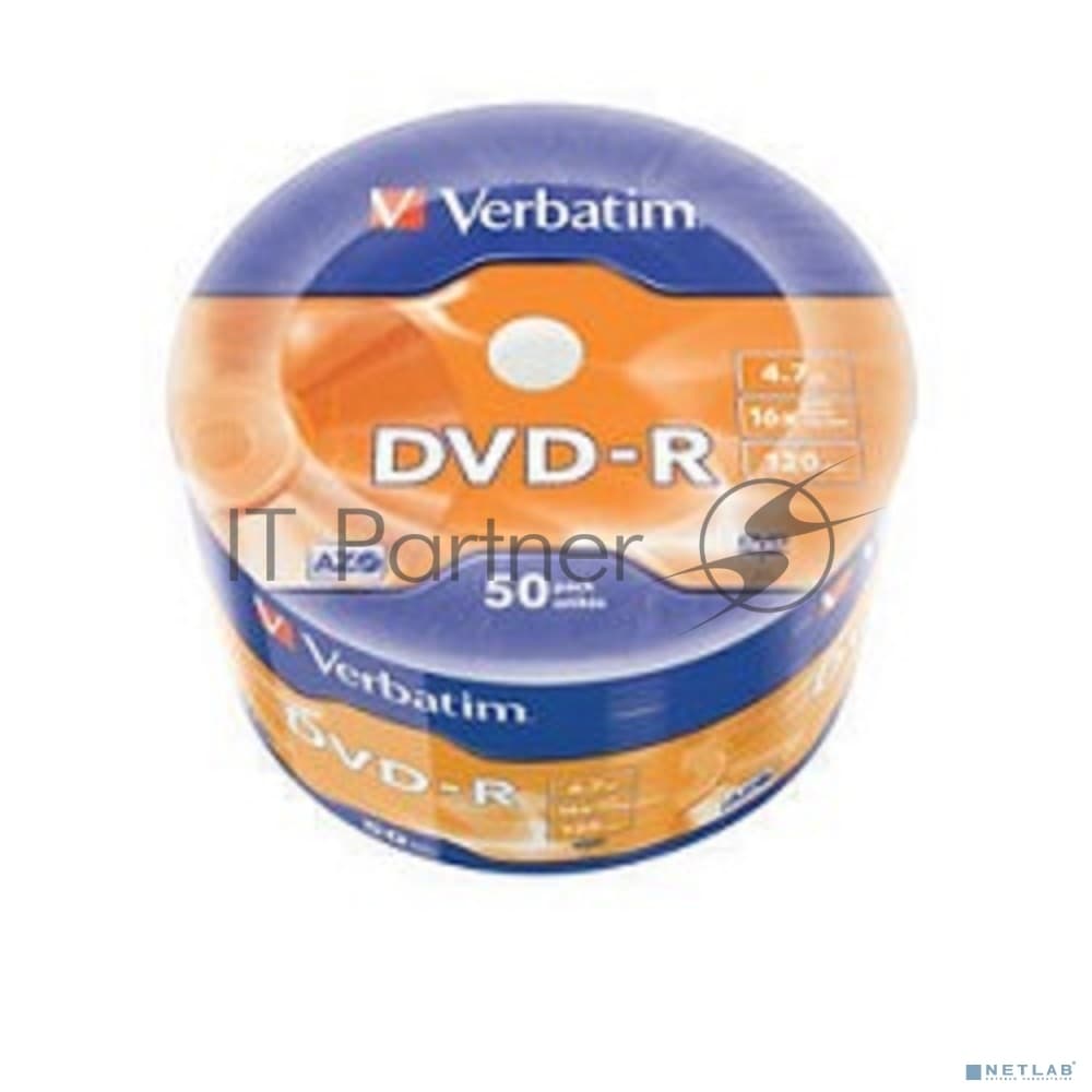 Диск DVD-R Verbatim 4.7Gb 16x Cake Box (50шт)