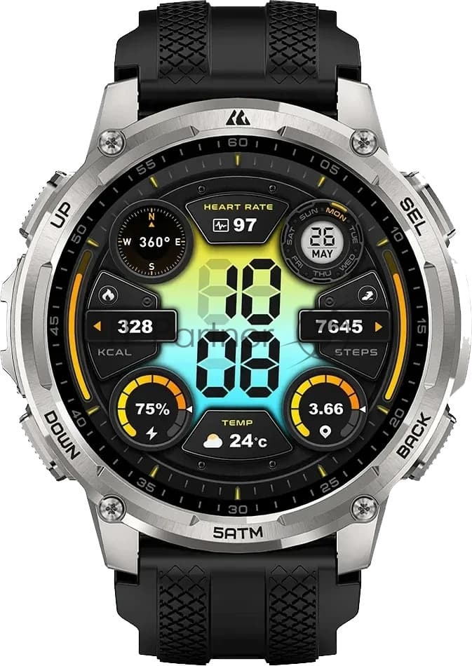 Умные часы KOSPET Tank T4C, 1.5" AMOLED, Bluetooth, IP69K, серебристый