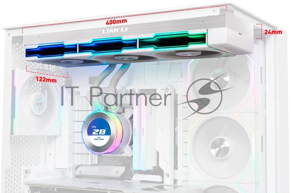 Система жидкостного охлаждения Lian-Li HydroShift II LCD-C 360TL ARGB Soc-AM5/AM4/1700/1851 белый 4-pin 33dB Al+Cu LCD Ret (G89.GHS2LCD36TW.R0)