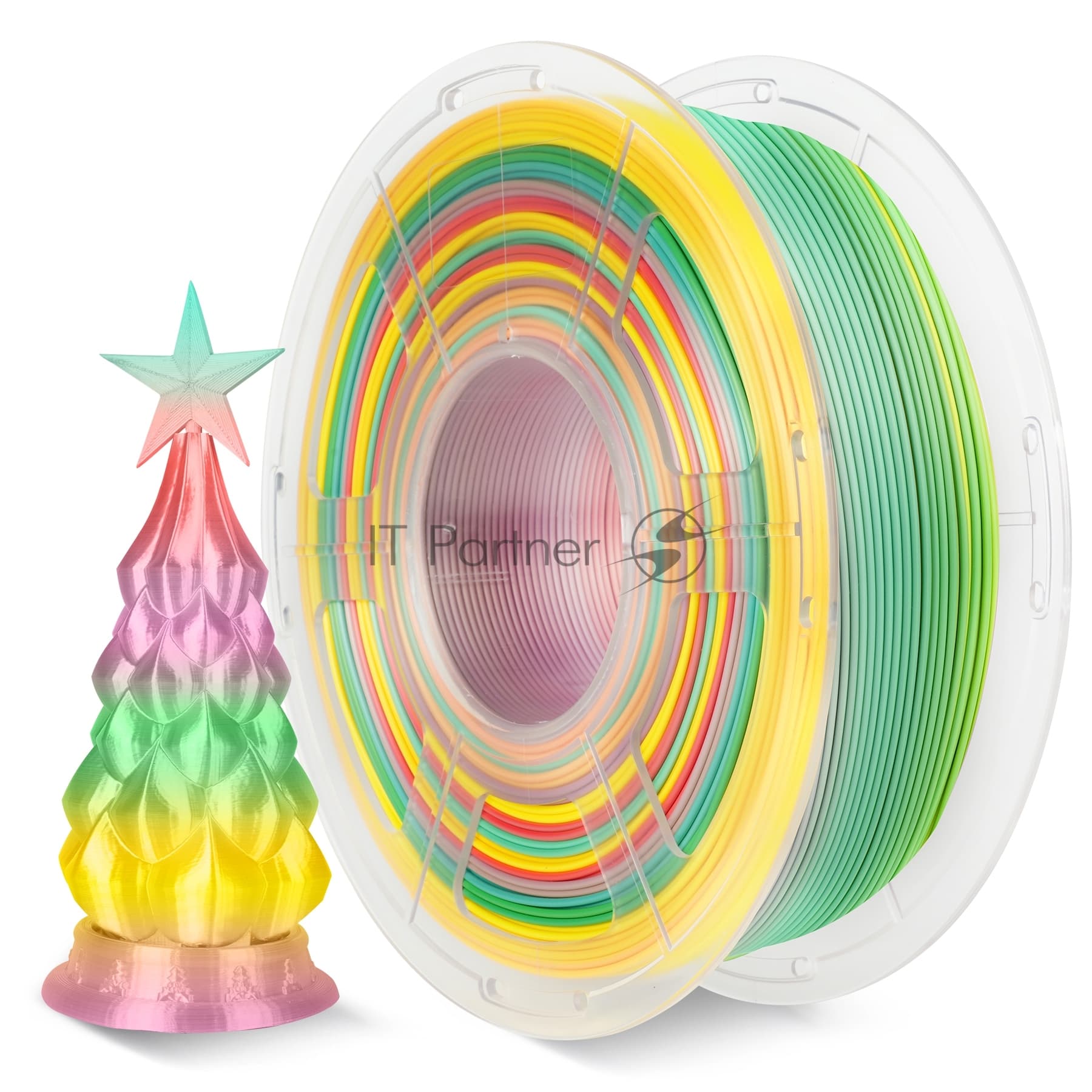 Филамент NVPrint Silk PLA+ Rainbow 01 для 3D печати диаметр 1.75мм длина 330 метров масса 1 кг