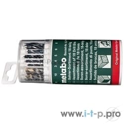 Набор 18 сверел Metabo 627190000 (камень,мет,дер 3-10 мм) пласт.кор