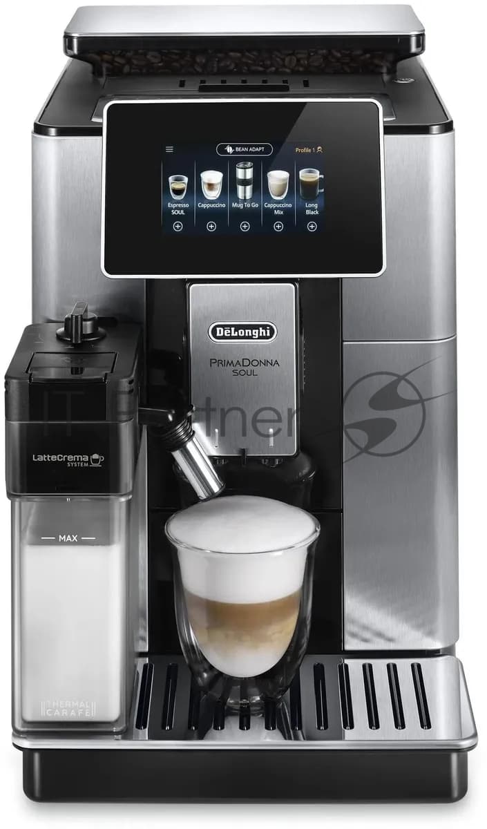 Кофемашина автоматическая DeLonghi ECAM610.75.MB черный/серебристый, исп. кофе - молотый/зерновой, 2.2 л, 1450 Вт, 19 Бар