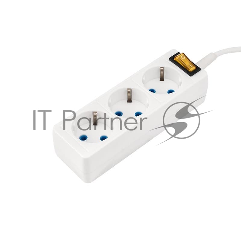 Удлинитель 3 гнезда 3 м, 3х0,75 мм², с/з, с кнопкой PREMIUM белый PROconnect