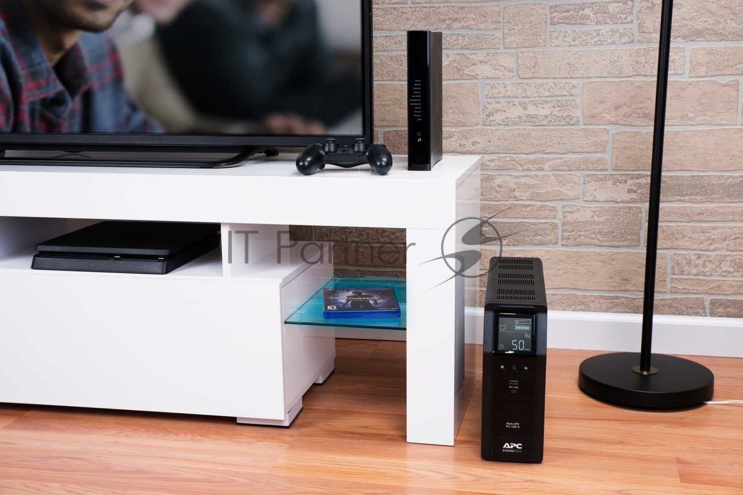 Источик бесперебойного питания APC Back-UPS Pro BR 1200VA/720W, Sinewave,8xC13 Outlets(2 Surge & 6 batt.), AVR, LCD, Data/DSL protect, USB