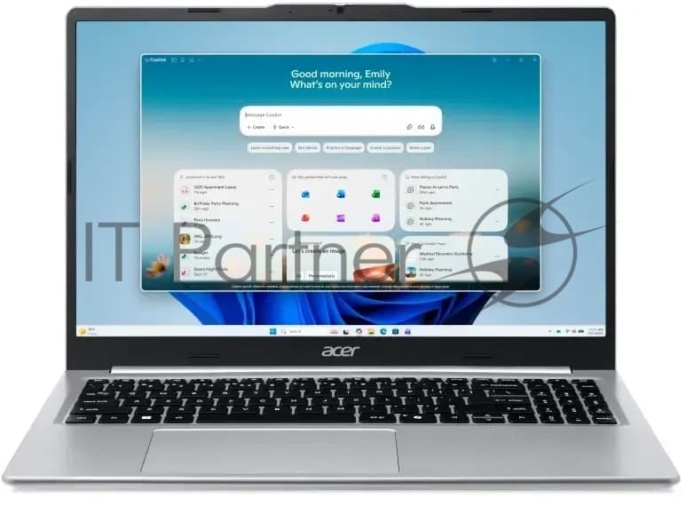 Ноутбук ACER Aspire Lite AL15-49P-R4JA/15.6"/IPS/AMD Ryzen 7 7730U/8192Mb/512Gb SSD/AMD Radeon Graphics/NoOS/серебристый/1.5kg