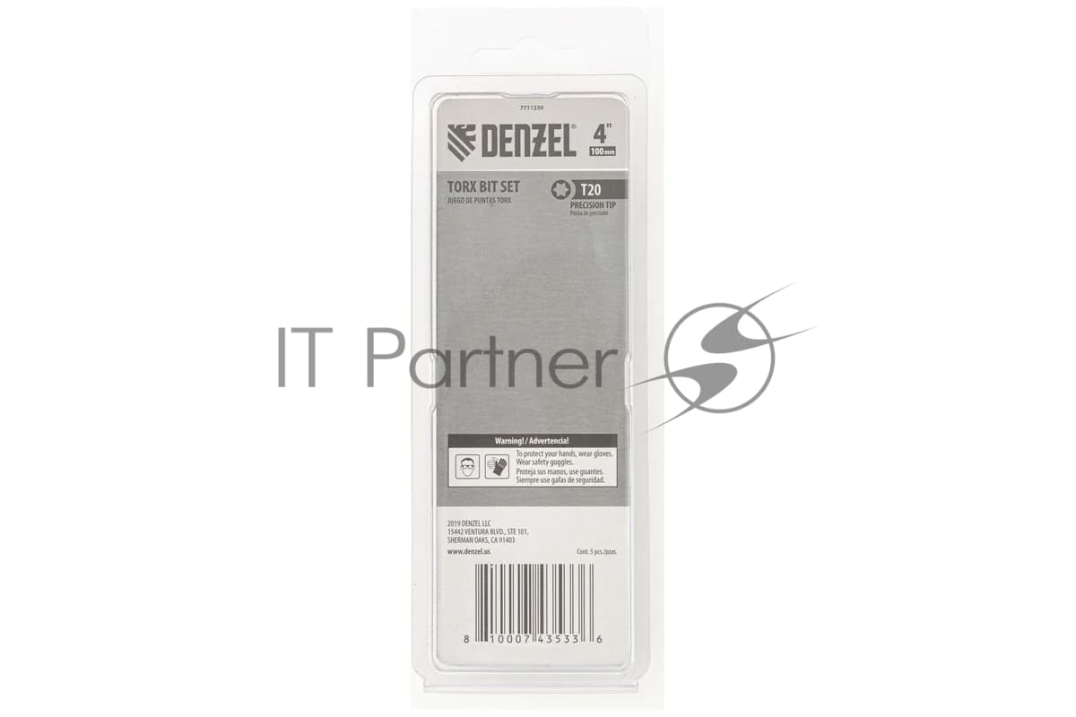 Набор бит Denzel T20x4", 5 шт.