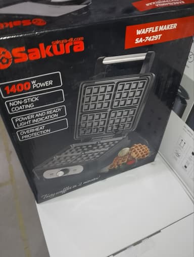 (Поврежденная упаковка) Вафельница SAKURA SA-7429T 1400Вт "венские вафли" антипригар.покрытие