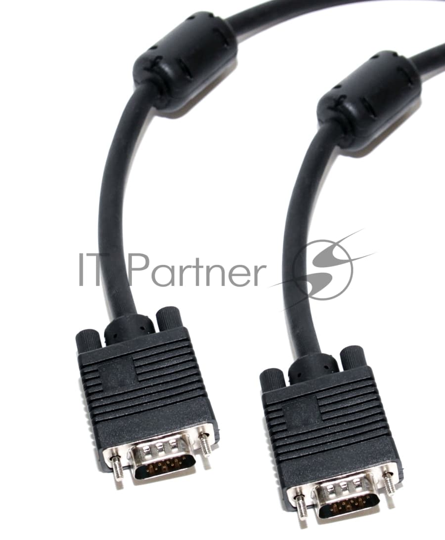 Кабель VGA 1м сигнальный HD15M/HD15M, ферр.кольца 5bites APC-133-010 1m.