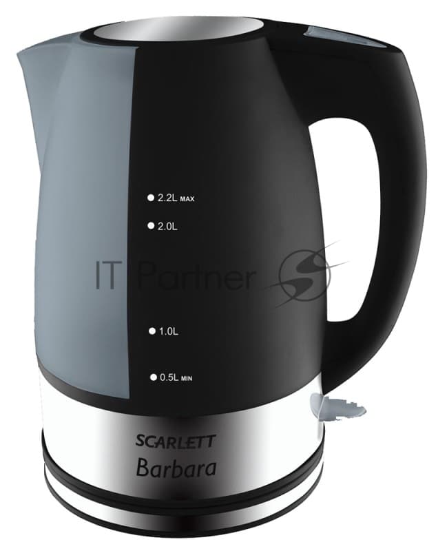 Чайник электрический Scarlett SC-1020 2.2 л, 2200 Вт, черный (корпус: пластик)