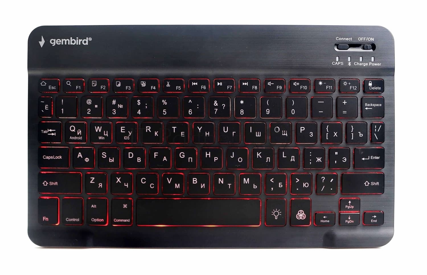 Клавиатура беспроводная Gembird KBW-4N, 78 кл., Bluetooth, ножн.тип клавиш, ультратонкая