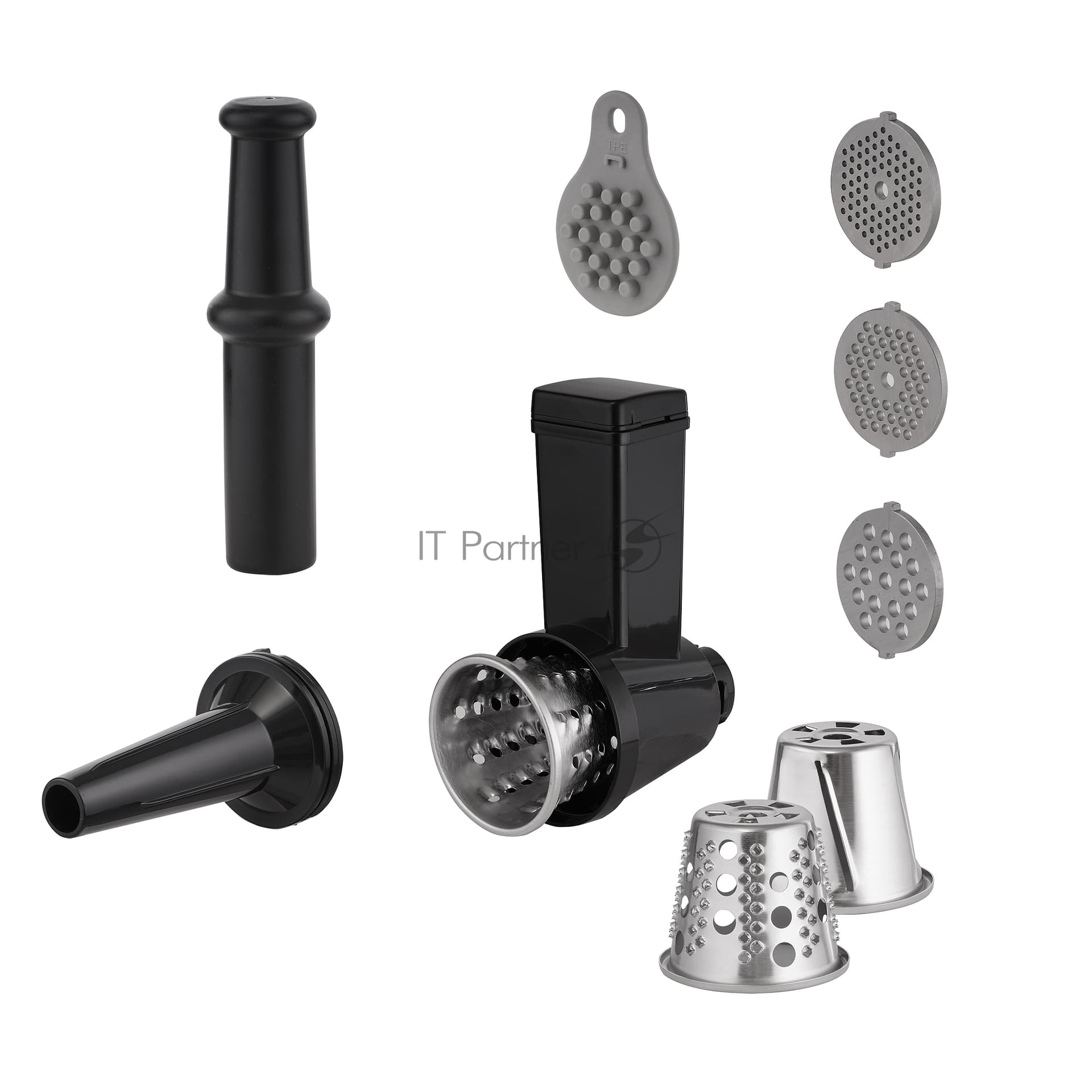 Мясорубка электрическая Korting KMG 0604 X серебристый, 2500 Вт, 3.5 кг/мин, реверс, защита от перегрузки, насадки - 6
