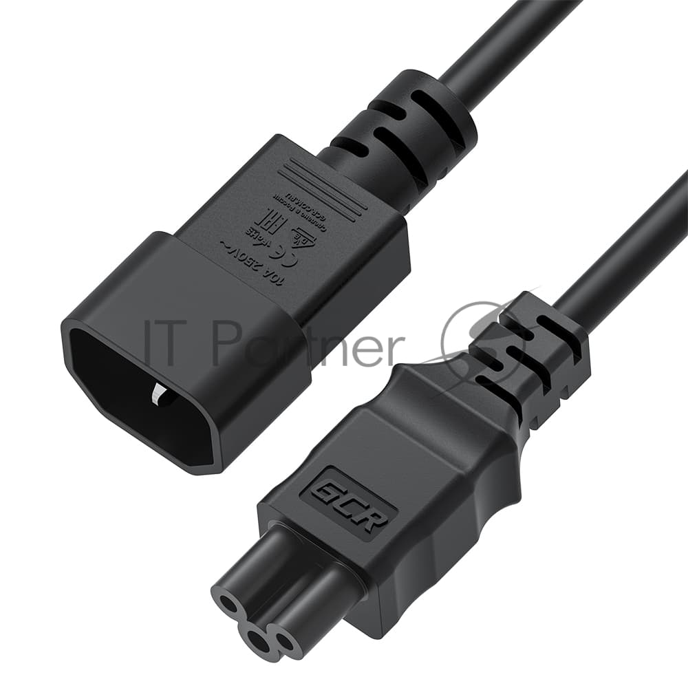 Кабель питания Greenconnect GCR-55965 PROF 0.5m, С14 - С5, черный, 3*1,5мм