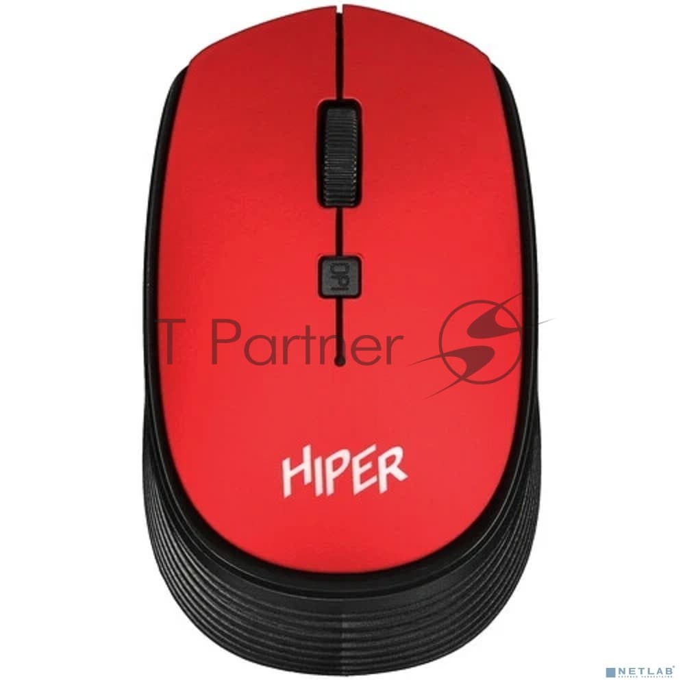 Мышь беспроводная HIPER HOMW-082 красный, 1600 dpi, радиоканал, USB, кнопки - 4