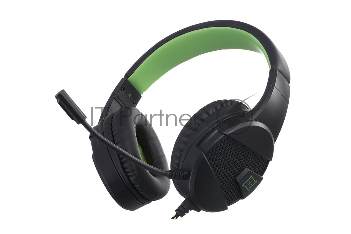 Гарнитура Harper GHS-X15 чёрный/зелёный, проводная