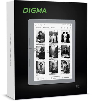 Электронная книга Digma E2 5.83" E-ink HD Carta 680x920 Touch Screen 1.2Ghz 1Gb/8Gb/SD/microSDHC/подсветка дисплея светло-серый