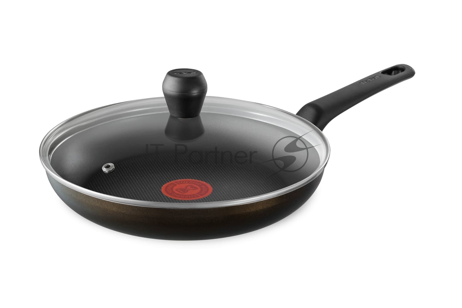 Сковорода Tefal Easy Plus 04237924 круглая 24см ручка несъемная (с крышкой) черный