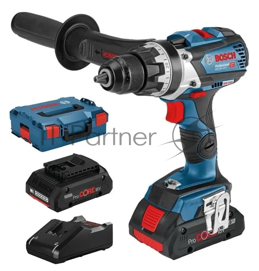 Дрель-шуруповерт Bosch GSR 18V-110 C, Аккумуляторная, 18В, 2 АКБ, Кейс