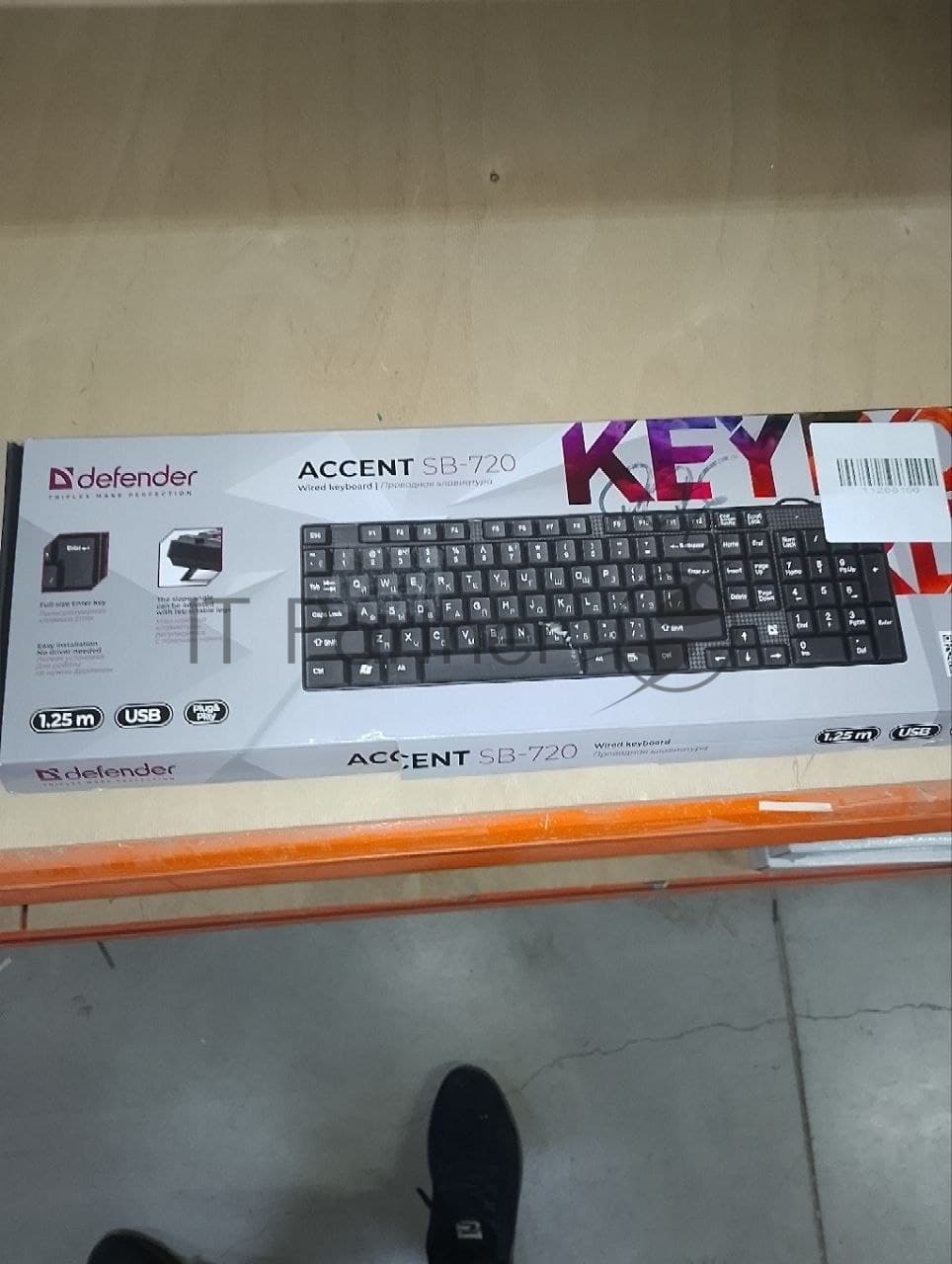 (Поврежденная упаковка) Клавиатура проводная DEFENDER Accent SB-720 черный (USB, 102 кл.)