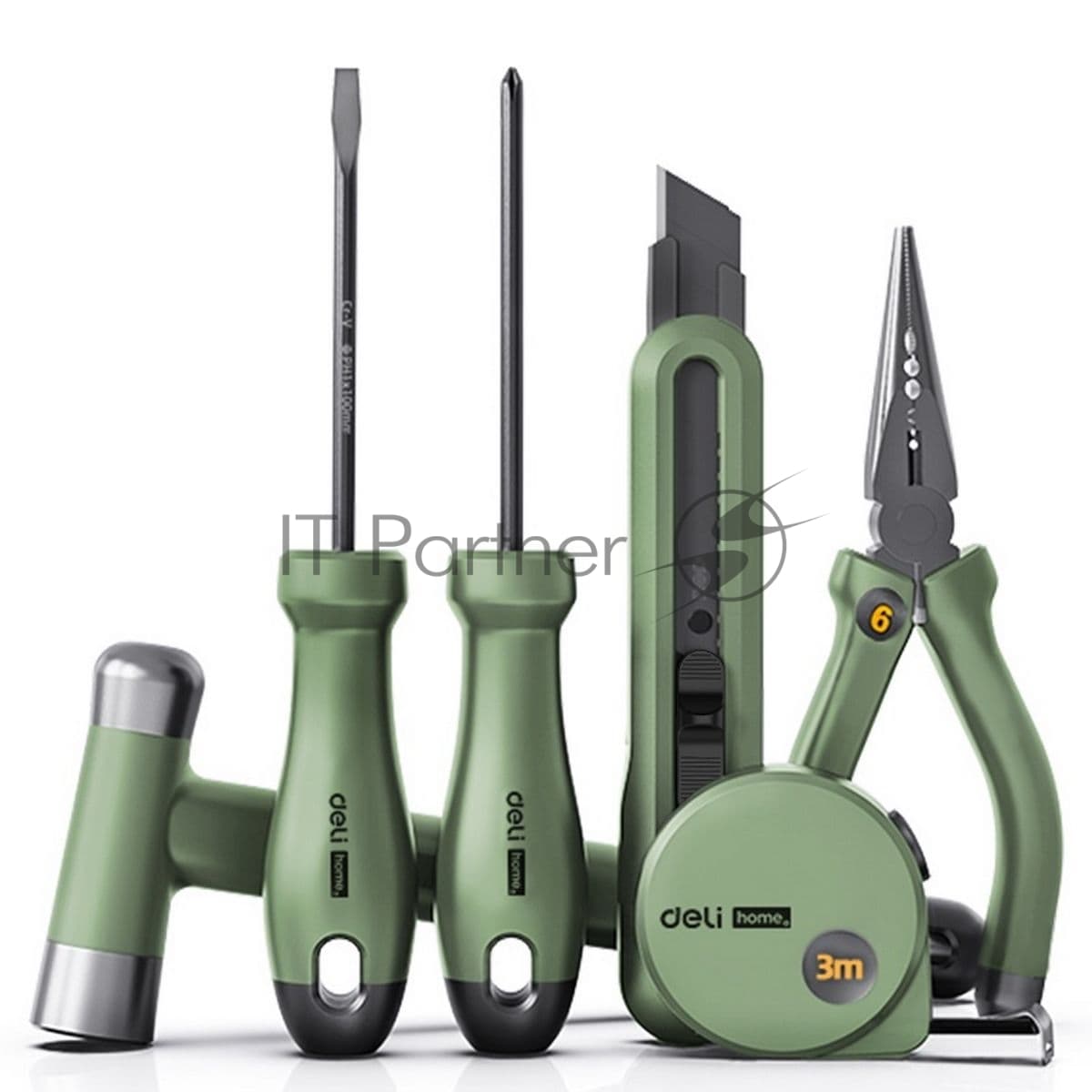 Набор ручного инструмента Deli "Home Series Green" Deli HT0006L 6 предметов