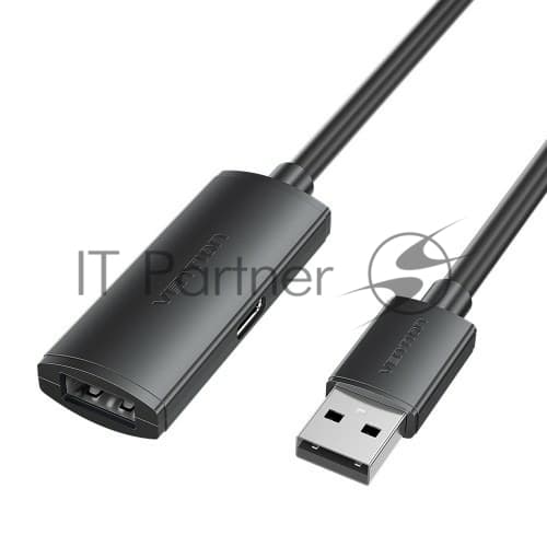 Активный кабель-удлинитель Vention USB 2.0 AM/AF с усилителем - 10м Черный