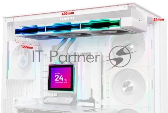 Система водяного охлаждения Lian-Li HydroShift II LCD-S 360TL ARGB Soc-AM5/AM4/1700/1851 белый 4-pin 33dB Al+Cu LCD Ret (G89.GHS2LCDS36TW.R0)