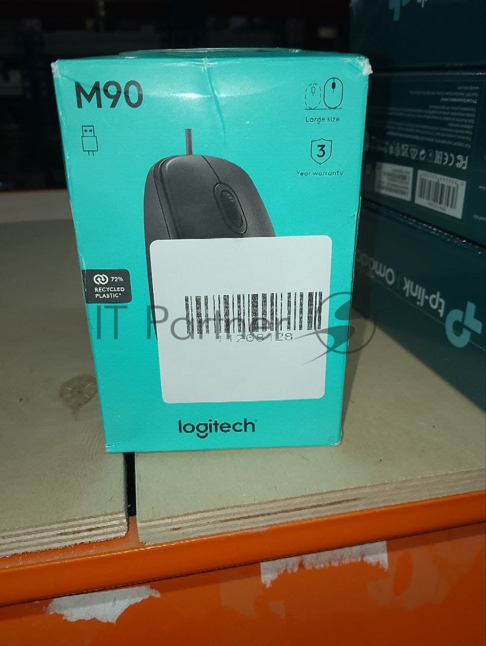 (Поврежденная упаковка) Мышь проводная Logitech M90 черный (USB, оптическая, 1000dpi, 2but) (910-001795)