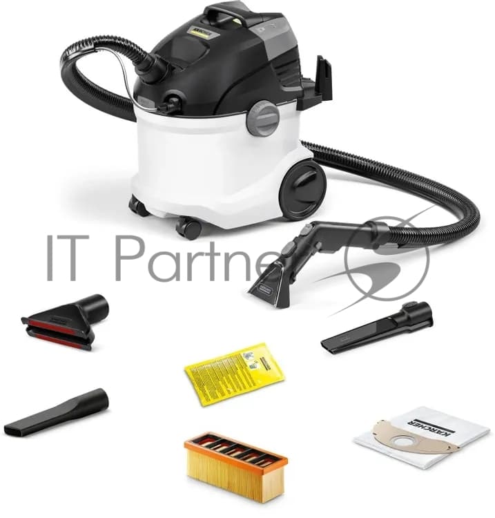 Пылесос моющий Karcher SE 5 Car белый/черный, 1000 Вт, уборка влажная/сухая, пылесборник мешок/контейнер 4 л (в компл.:1мешок)