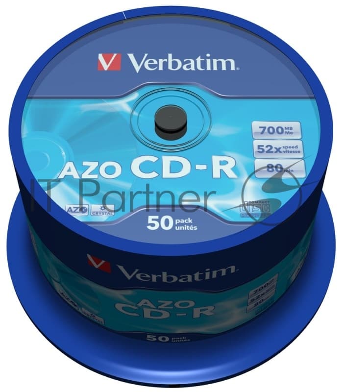 Диск CD-R Verbatim 700Mb 48x Cake Box (50шт)