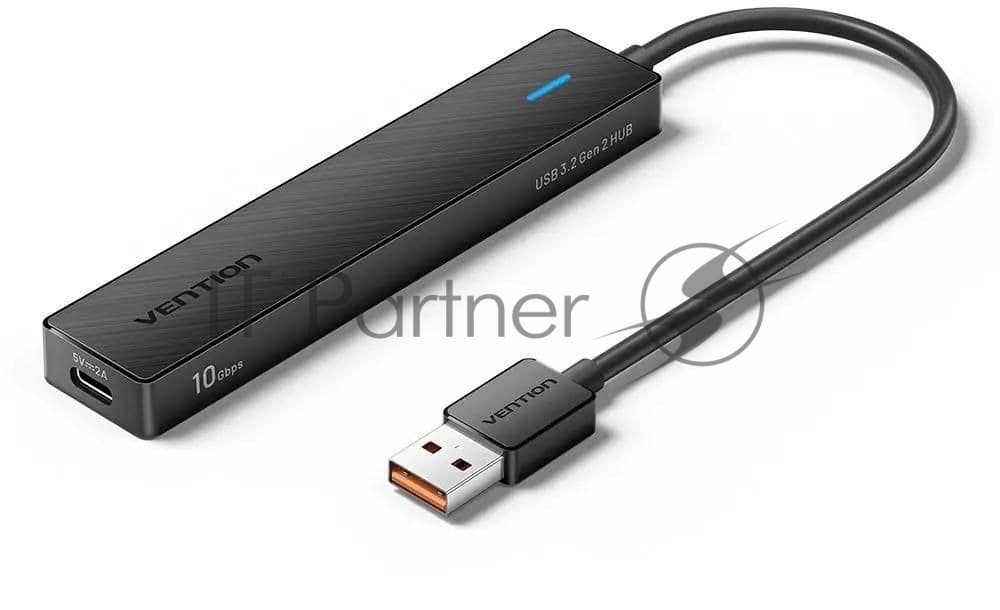 Концентратор Vention USB 3.2 Gen 2 AM/ 2хUSB-C/ 2хUSB-A Черный - 0.15м.