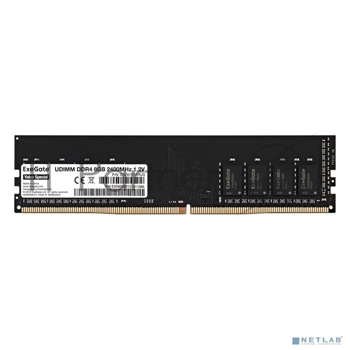 Exegate EX287010RUS Модуль памяти ExeGate Value Special DIMM DDR4 8GB <PC4-19200> 2400MHz OEM