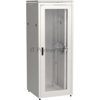 Шкаф сетевой напольный 19" ITK LINEA N 42U 800х800 мм стеклянная передняя дверь, задняя металлическая серый