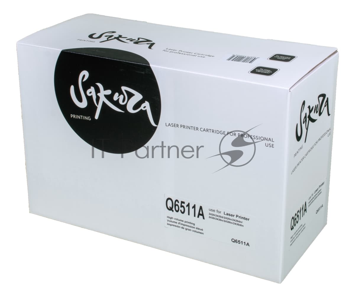 Картридж лазерный Sakura Q6511A для HP LaserJet 2410/2410n/2420/2420n/2420d/2420dn/2430/2430n/2430t/2430tn, черный, 6000 к.