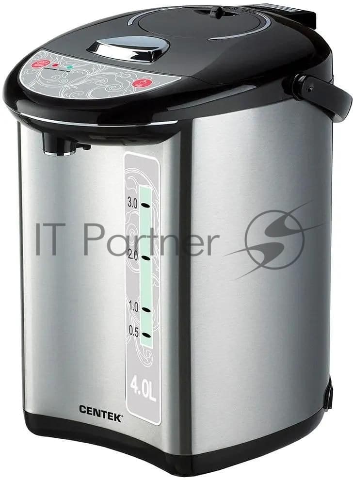 Термопот Centek CT-1082 (сталь) 4.0л, 750 Вт, 3 способа подачи воды, двойная защита от перегрева