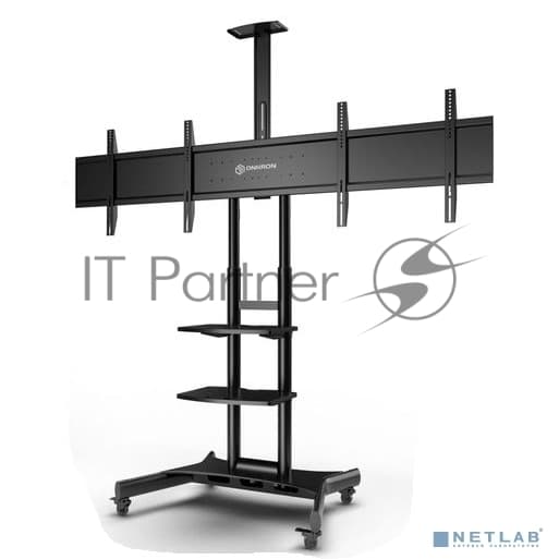 Стойка для двух телевизоров с кронштейном ONKRON TS1881DV 40"-65", мобильная, черная