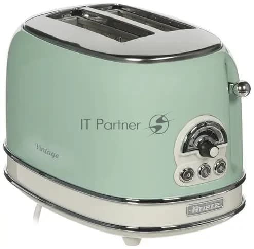 Тостер Ariete Vintage 155 зелёный, 810 Вт, 2 слота