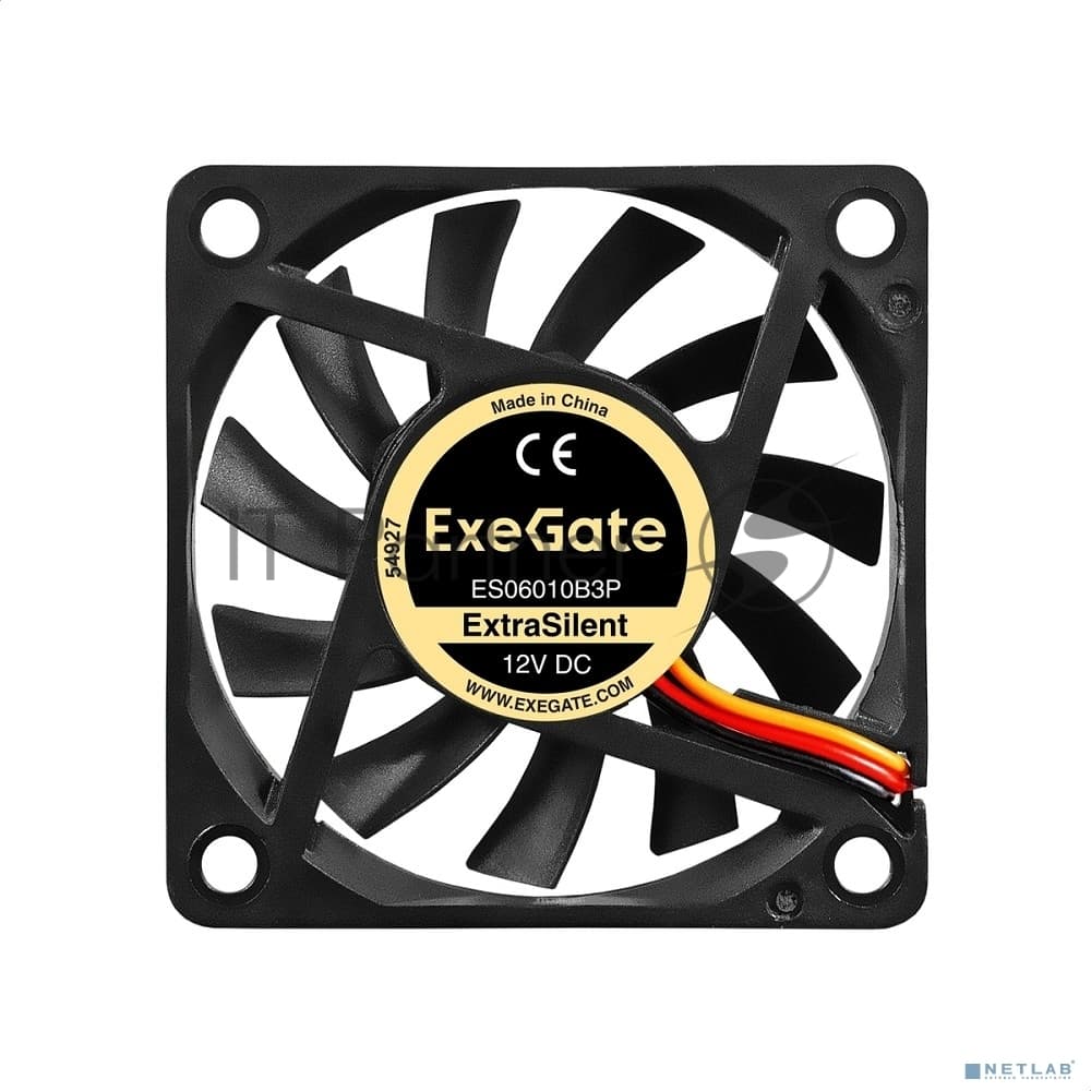 Вентилятор для корпуса ExeGate ExtraSilent ES06010B3P черный, 60 мм, 2000 об/мин, 16 дБ, 3 pin
