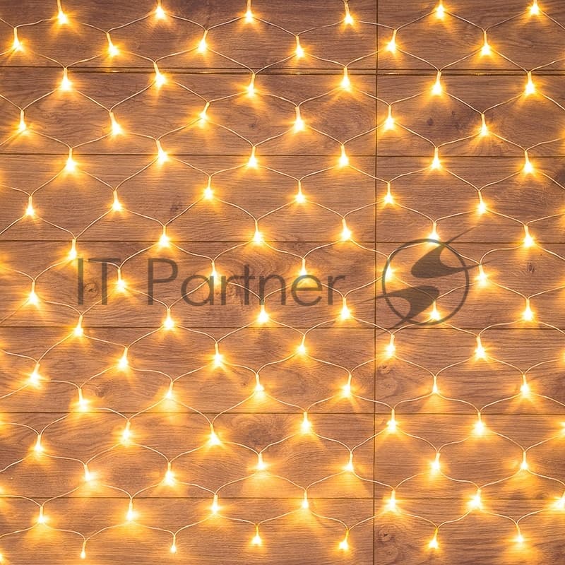 Гирлянда "Сеть" 1,5х1,5 м, прозрачный ПВХ, 96 LED теплый белый