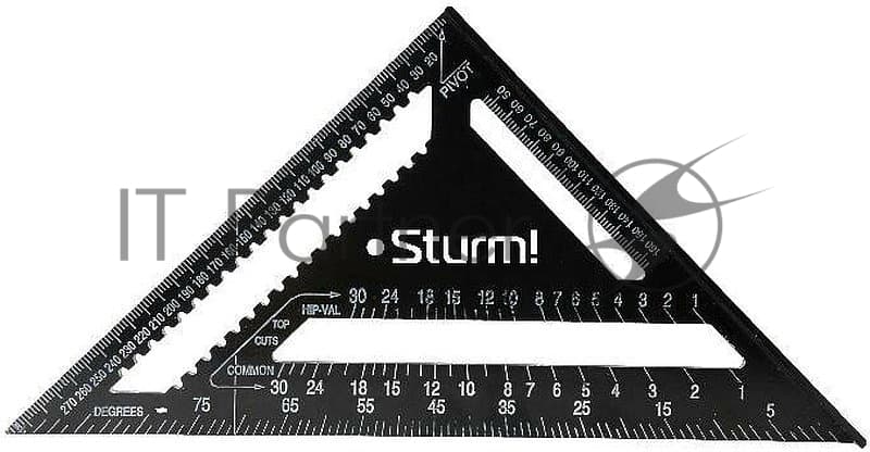 Угольник Sturm! 2020-07-300 300мм, алюминиевый сплав, черная оксидация, белая шкала