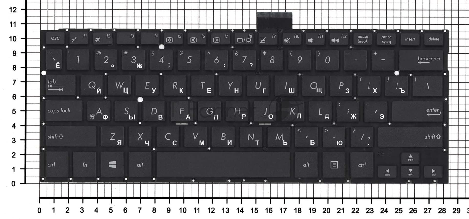 Клавиатура для ноутбука Asus TP300, TP300L черная без рамки