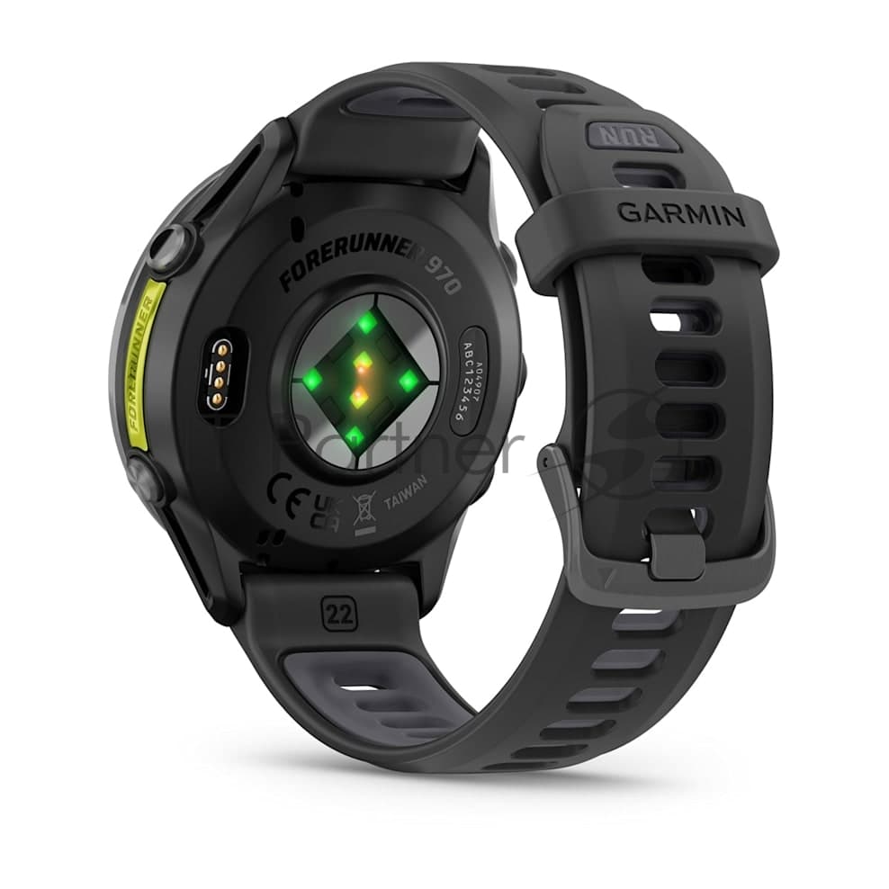 Смарт-часы Garmin Forerunner 970 черный, темно-серый DLC титановый безель, черный ремешок 47мм