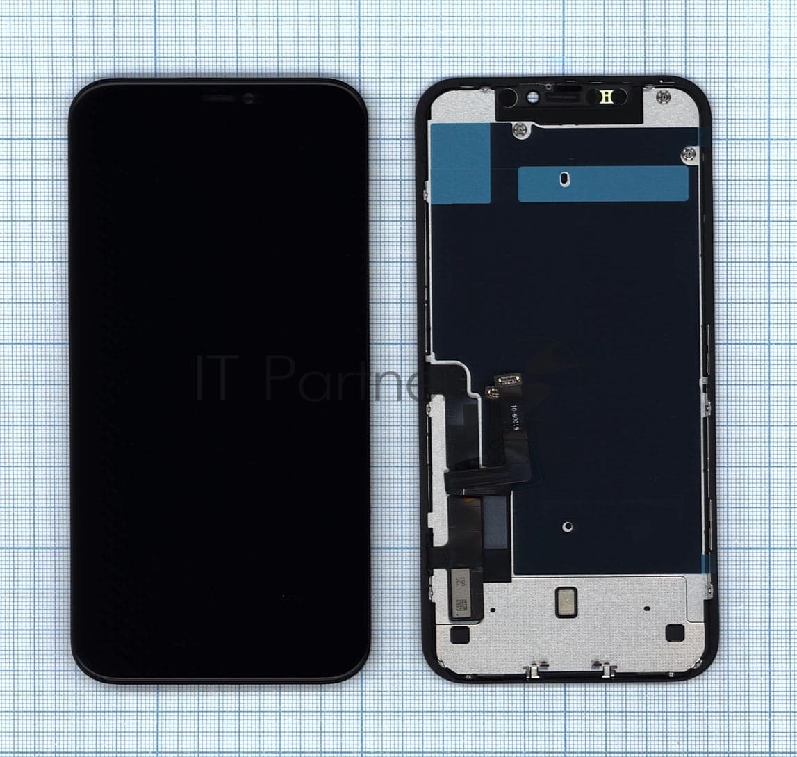 Дисплей для Apple iPhone 11 (AAA) в сборе с тачскрином и металической рамкой черный