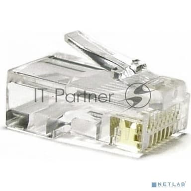 Коннектор Hyperline, RJ45(8p8c), кат. 6, неэкр., для одножильного и многожильного кабеля, 100 шт, прозрачный