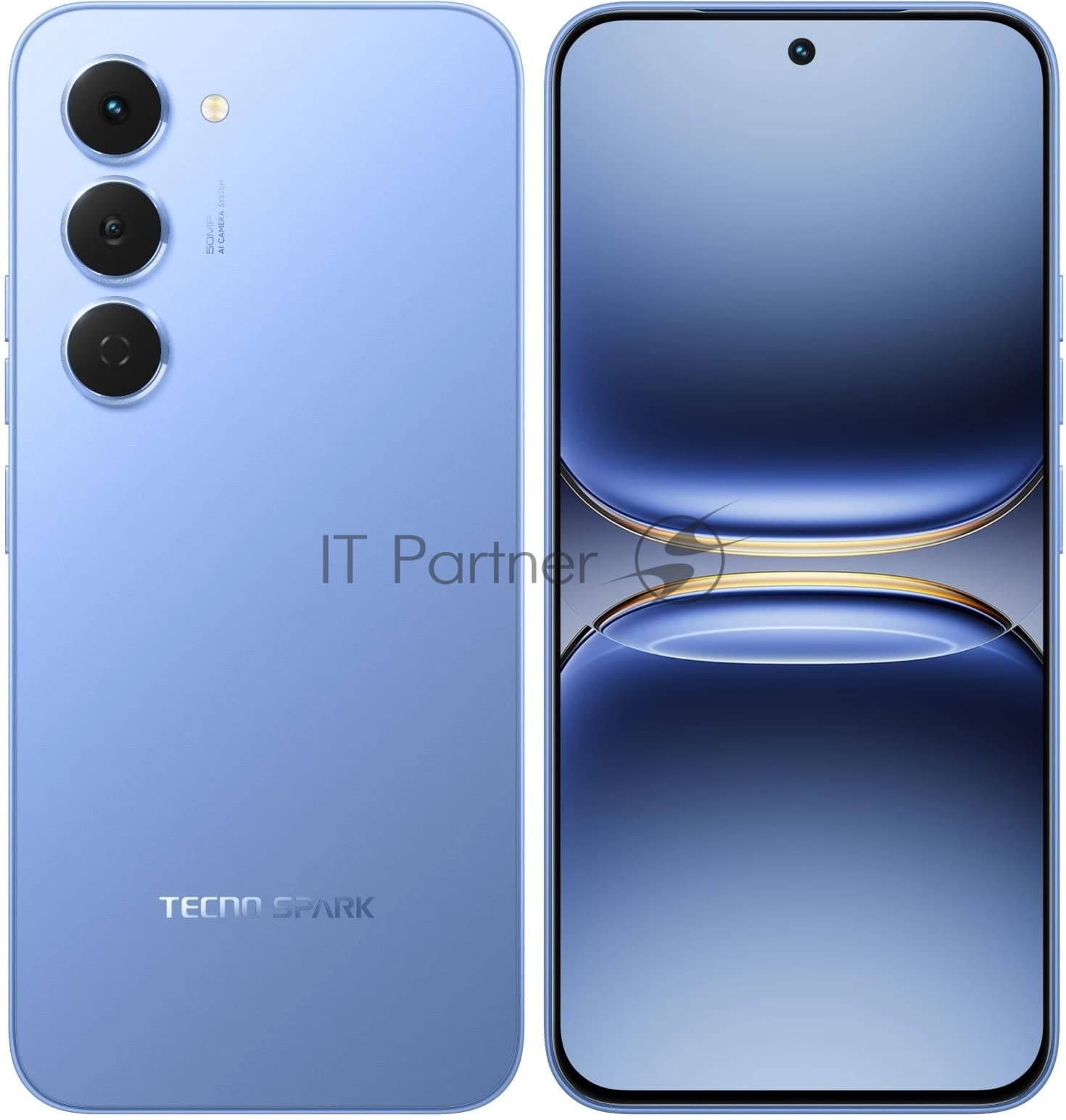 Смартфон Tecno Spark 40 Pro 128Gb 8Gb синий моноблок 3G 4G 2Sim 6.78" 1224x2720 Android 15 50Mpix 802.11 a/b/g/n/ac/ax NFC GPS GSM900/1800 Protect FM