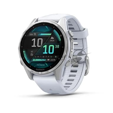 Умные часы Garmin Fenix 8, 1.3" AMOLED, 4G, Wi-Fi, Bluetooth, NFC, WR100, серебристый / белый