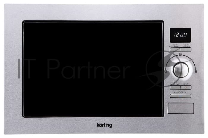Встраиваемая микроволновая печь Korting/ 38.8х59.4х47 см, 25 л, 900 Вт, гриль: 1100 Вт, конвекция 2500 Вт, электронное управление, LED дисплей, 10 автопрограмм, нержавеющая сталь