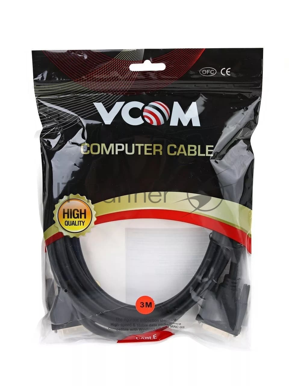 Кабель DVI-DVI 25M/25M 3M VDV6300-3M VCOM