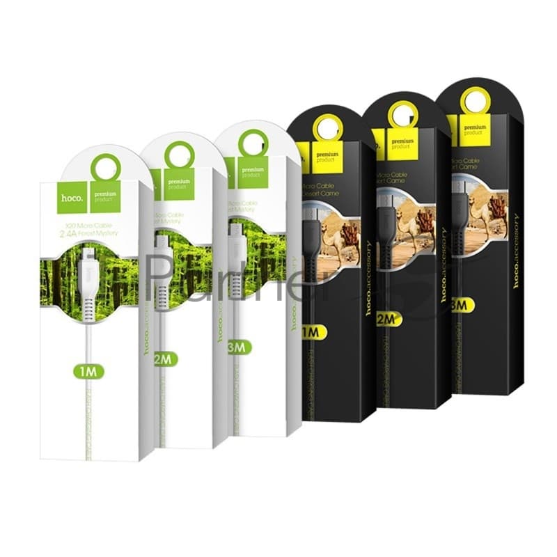 Кабель USB HOCO X20 Flash для Micro USB, 2.4А, 1.0м, черный